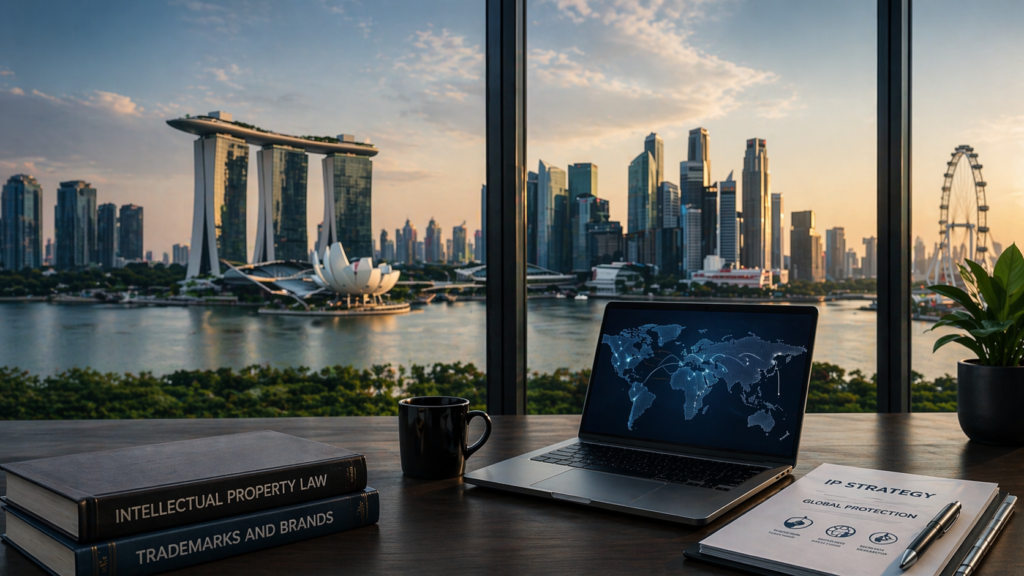 Singapore business district and international IP strategy